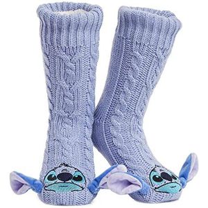 Disney Pluizige pantoffelsokken voor vrouwen, Minnie Mickey Stitch Cadeaus (Paarse Stitch)