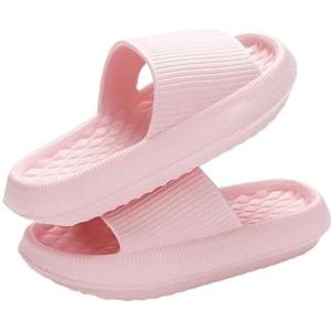 UBOHUZ 4Cm Zomer Antislip Zachte Slippers Vrouwen Comfortabele Dikke Slides Vrouw Paar Badkamer Thuis Voor Badkamer, Zwembad, roze, 44/45 EU
