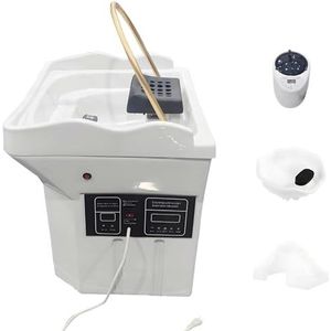 LYNNEYING Waterval hoofdspasysteem met 60 liter tank, watercirculatie met dubbele bediening, begassing en lichttherapie, hoofdverzorging, alles-in-één oplossing(Water cycle,Black)