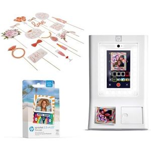 HP Sprocket Fotohokje Instant kleurenfotoprinter (Wit) + Zinkpapier (100 vellen) + Fotohokje-accessoires voor bruidsdouches (23)