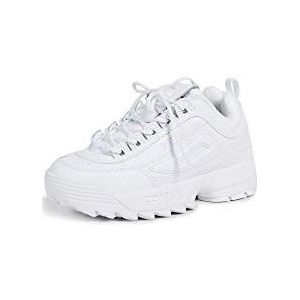 Fila Dames Disruptor II Metallic-goud accent sneakers, Wit Zilver 2029, 42 EU