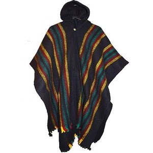 Wigwam Zuid-Amerikaanse Handgemaakte 100% Wol Alpaca poncho INCA poncho (Rasta)