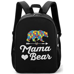Mama Bear Autisme Awareness Lichtgewicht Rugzak Reizen Laptop Tas Casual Dagrugzak voor Mannen Vrouwen