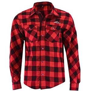 PROANTI Motorhemd Aramid motorfiets chopper hemd jas met beschermers, rood, 3XL