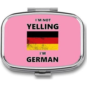 I'm Not Yelling I'm German Kleine Pillendoos-organizer, 2 vaks medicijnetui met spiegel voor zakportemonnee, reizen