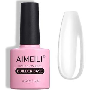 AIMEILI Clear Builder Gel Nail Extension Builder Base Gel Nagellak UV LED Gellack Vegan Soak Off Nail Enhancement voor Nagels Gebouw, Versterking, Decoratie Lijm Vloeibare Manicure 10ml