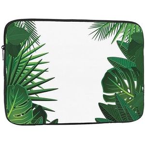 Exotic Fantasy Hawaiiaanse tropische palmbladeren laptophoes waterdicht schokbestendig notebookhoesje modieuze aktetas lichtgewicht computertas voor dames en heren 30 cm