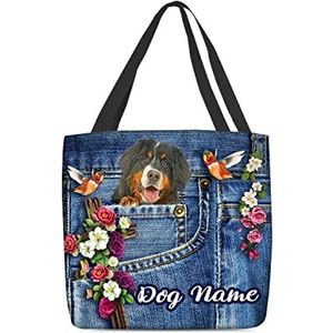 177 Boodschappentas Gepersonaliseerde Berner Hond Hobo Bags Waterdichte Dagelijkse Tas Lichtgewicht Schouder Handtassen Voor Vrouwen, Gym, Strandvakantie, 15X50X40cm, Draagtas1291, 15x50x40cm