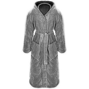 Gräfenstayn® Badjas voor dames en heren, knuffelig fleece, met capuchon, maat S-XXXL, Öko-Tex Standard 100, flanel-fleece