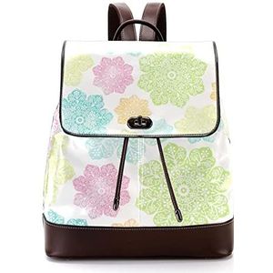 kleurrijke mandala bloempatroon gepersonaliseerde schooltassen boekentassen voor tiener, Meerkleurig, 27x12.3x32cm, Rugzak Rugzakken