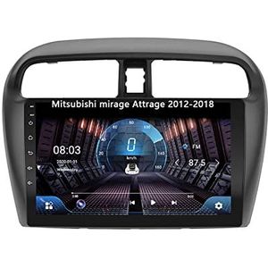Android 10 Dubbel Din Auto Stereo 9 Inch Digitaal Scherm Car Audio Speler Met FM Radio Voor Mitsubishi mirage Attrage 2012-2018 Met GPS Ondersteuning Bluetooth Spiegel Link/Stuurbediening (Color : 4G
