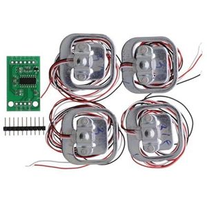 HX711 AD Module Body Load Cell + 4 stuks 50 kg menselijke weegschaal Gewichtssensoren Meetinstrumenten voor weegapparatuur(1set)