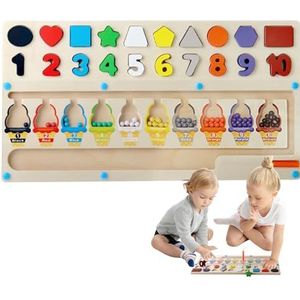 BBAUER Magnetisch kleurendoolhof | Nummervorm leren doolhofbord | Voorschoolse kleurherkenning, bijpassend speelgoed sorteren voor jongensmeisjes vanaf 3 jaar oud
