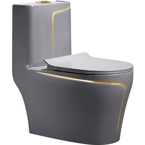 Toilet uit één stuk met comfortzitting, elektrisch toilet met dubbele spoeling, standaard gouden toiletpot, supertoiletten for badkamers 300 mm