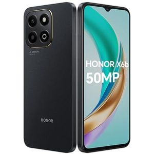 HONOR X6b 4G Smartphone, 4GB, 128GB, 50MP-camera, 5200mAh-accu, 16,56 cm (6,56 inch), 90 Hz, TFTLCD, Android 14, Dual-SIM, NFC, zwart