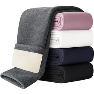Domee Thermische leggings voor meisjes, gevoerde broek, winter, warm katoen, grijs, 122-128