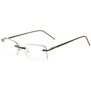Leesbril Free - Randloze bril van aluminium, met verende scharnieren - Extra licht (Bruin, +2,00 dpt)