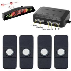 Sensoren Achteruit 13mm Parkeersensor Park Tronic Kit Met Schakelaar Met Scherm Achteruitrij Radars Detector Alarm Parkeersensor Auto Parkeren Sensoren(WIT)
