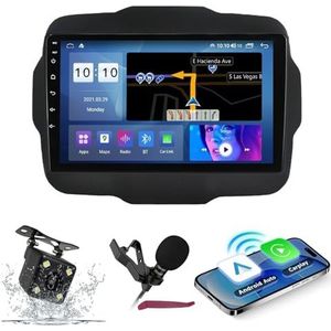 Android 14 Auto Stereo Navi voor J-eep Renegade (2014-2018) 9 ""QLED-scherm Autoradio met draadloze carplay Android Auto GPS-navigatie met Bluetooth5.0 HIFI FM 5G-WiFi SWC RDS MIC,M200s