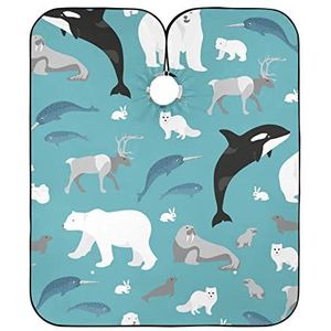 Kappersjurk Arctische Dieren Salonjurken Waterdichte Kapsel Schort Jurk Unisex Kappers Schort Voor Mannen Kapsel Familie