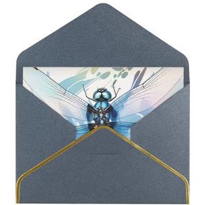 Blauwe libelle bedrukte wenskaarten, prachtige blanco wenskaarten met enveloppen, grappige kaarten voor elke gelegenheid