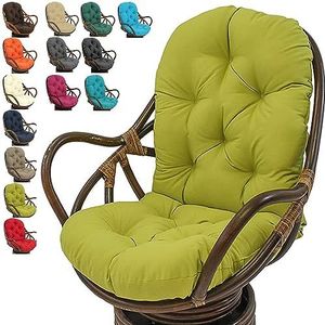 Schommelzitkussen Verbeterd comfortabel hangmatten Stoelkussen, 120 * 60 cm schommelstoelkussen + getufte hoge rug, for rotan schommel Rieten rotan eierstoel (kleur: rood) (Color : Green)