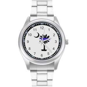 ZUID-CAROLINA PALMETTO MAAN POLITIE Dunne blauwe lijn Klassieke Heren Horloges voor Vrouwen Casual Mode Zakelijke Jurk Horloge Geschenken
