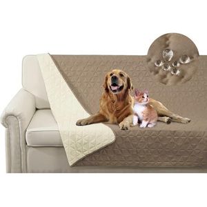 SHUOJIA Waterdichte huisdierdeken, bankovertrek voor huisdieren, bescherming voor huisdierbank, grote dekens voor honden en katten, banktopper (100 x 127 cm, kaki)