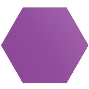 DEQORI Hexagon Wandbehang, zelfklevend, 55 x 47,6 cm, kleur effen, violet, textielcanvas, verwijderbaar, decoratief en vormvast, voor woonkamer, kantoor, hal of kinderkamer