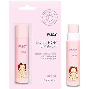 FASCY Lollipop lippenbalsem perzik, Koreaanse lippenbalsem, Koreaanse lip, Koreaanse lipproducten, parabenen vrij, hydraterend, 3,9 g, (perzik)