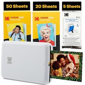 KODAK Step Instant Smartphone Foto Printer – 75 Vellen BUNDEL – Draagbare Mini Printer – Wit