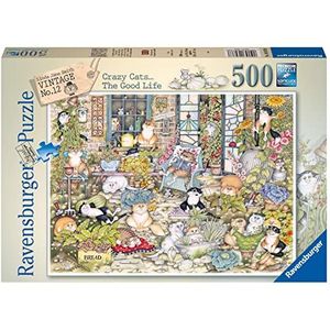 Ravensburger Crazy Cats The Good Life 500 Piece Jigsaw Puzzle for Adults & Kids Age 10 Years Up