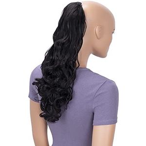 CAISHA 50cm Haarstukje Vlecht Paardenstaart Haarextensies Golvend Zwart Rood HC15-1