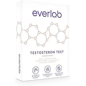 EVERLAB Testosterontest, vrije testosteronwaarde, snel en eenvoudig controleren, speekseltest, zelftest voor thuis