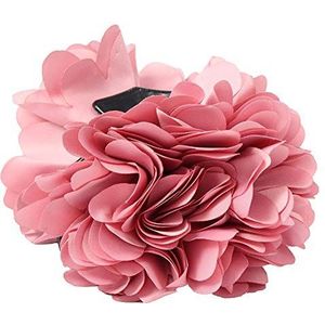 JUSTFOX - Grote haarclip bloemen roos krab klem paardenstaart clip in de kleur roze