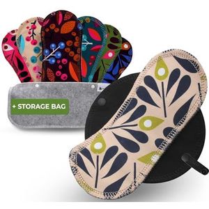 Herbruikbare dunne inlegkruisjes, verpakking van 7 stuks (M), wasbare inlegkruisjes van organisch katoen, voor dames, middelgrote doek, gemaakt in de EU, dagelijks herbruikbare inlegkruisjes voor vaginale afscheiding en lichte afscheiding, niet voor menstruatie