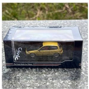 Schaal Automodel 1 64 Voor Honda Civic EG6 SiR II/JDM Mesh spuitgieten Model Auto Miniatuur Auto Ornament Cars Replica