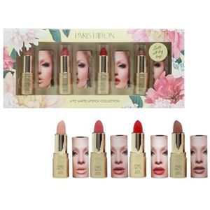 Paris Hilton Matte Lipstick Collection - Langdurige lippenstift met volledige dekking, lichtgewicht formule - romig, hydraterend en fluweelzacht - 4 stuks