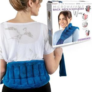 Magnetron Verwarmingskussen voor verlichting van rugpijn met 180 cm banden/riemen om overal vast te zetten - vochtig verwarmingskussen magnetronbestendige warmtewrap voor nek en schouders, krampen -