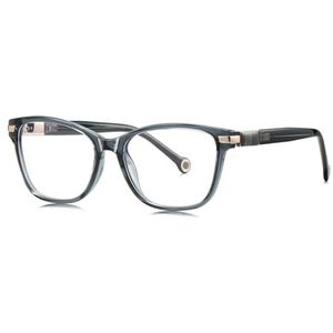 moomoobird Fashion Square Brillenmontuur voor dames, TR90, metaal, modieus, groot brilmontuur voor vrouwen, Grijs Blauw Frame