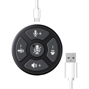 Kcvzitrds 1 USB Speakerphone 360 ° Voice Pickup USB Type C-A Microfoon Smart Voice Enhancement voor Thuiskantoor, Smart Voice Enhancement