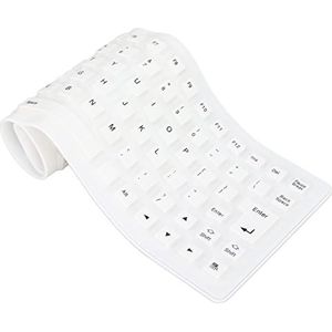 Waterdicht Siliconen Toetsenbord - Opvouwbaar Flexibel, Slank USB Mute Gaming, 85 Toetsen, Oprolbaar Stil Zacht voor Pc (Wit)