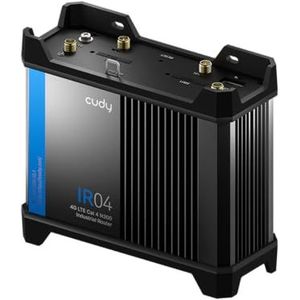 Cudy 4G LTE N300 Cat 4 Industriële Wi-Fi Router, Dual SIM, RS232/422/485, IP30, PoE Aangedreven, APP of Web Control, DIN-Rail, Muurmontage, IR04