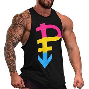 Pansexual Pride Regenboog Vlag Heren Tank Top Grafische Mouwloze Bodybuilding Tees Casual Strand T-Shirt Grappige Gym Spier