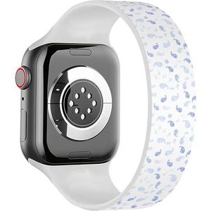 Solo Loop Band Compatibel met All Series Apple Watch 42/44/45/49mm (Blauw Elegant) Elastische Siliconen Band Strap Accessoire, Siliconen, Geen edelsteen
