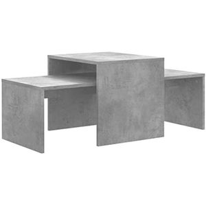vidaXL Salontafelset 100x48x40 cm spaanplaat betongrijs