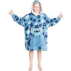 Disney Stitch Girls Oversized Hoodies - Hoodiedeken One Size Kinderen en tieners - Stitch Gifts (Blauw Tropisch)