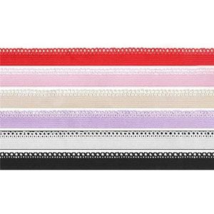 Combo Frilly Lace Trim elastieken 3/8"" 10mm 3/4"" 18mm decoratieve Mesh Band Lingerie ondergoed naaien Craft-1 Yard per kleur G