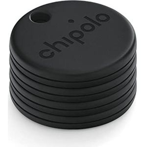 Chipolo ONE Spot - 4 Pack - Sleutelvinder, Bluetooth Tracker - Werkt met de Apple Where? App (Alleen voor iOS) (Bijna Zwart)