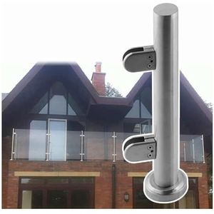 Balustradepalen Roestvrij Ronde Trap Glazen Railin Metalen kit, externe/interne klem, duurzame glazen paneelpaal for loft/villa/veranda, heksteunpaal(95cm/37.4"")